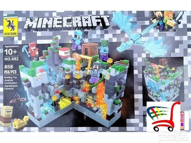 Minecraft od 858 delova sa led svetlom