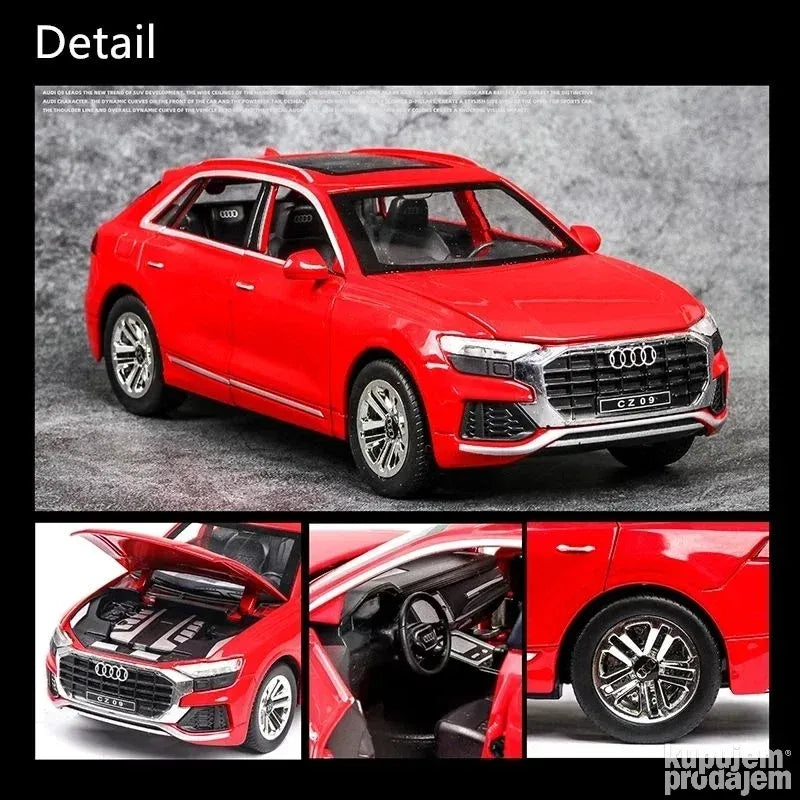 Audi Q8 1/24 metalni muzički auto