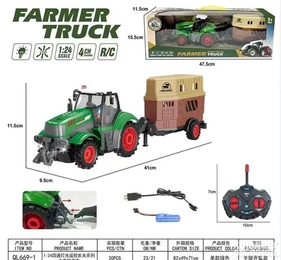 Traktor sa prikolicom na daljinski