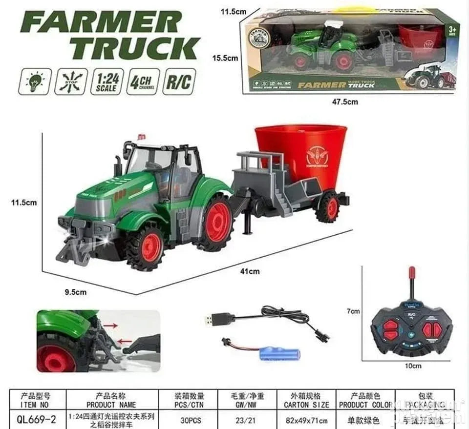 Traktor na daljinski sa prikolicom