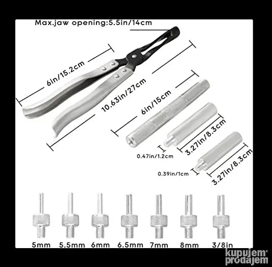 Set alata za montažu i demontažu ventila
