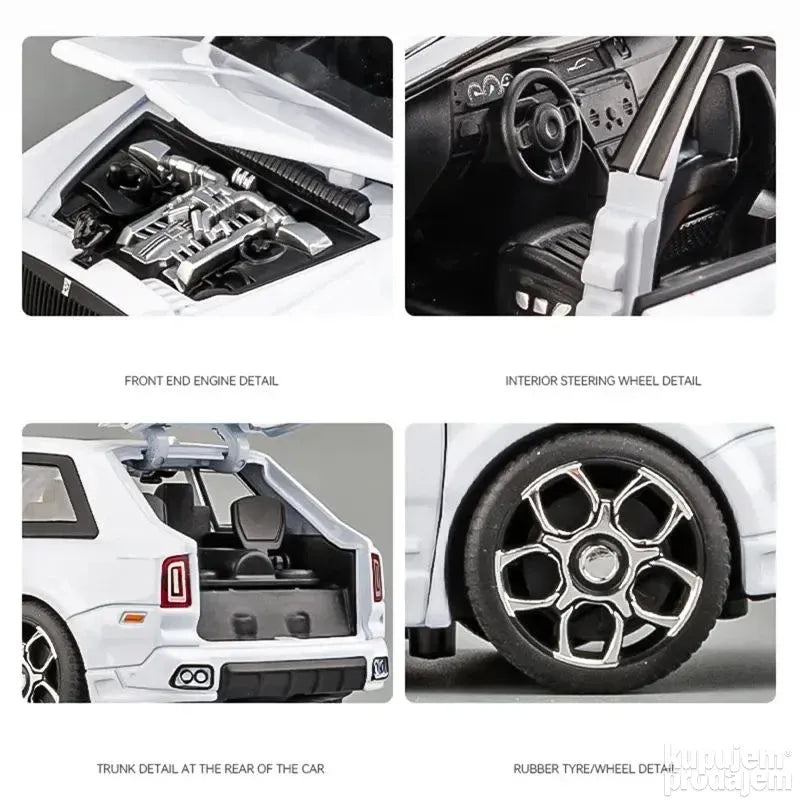 Rolls royce culinan 1:32 Crni metalni auto