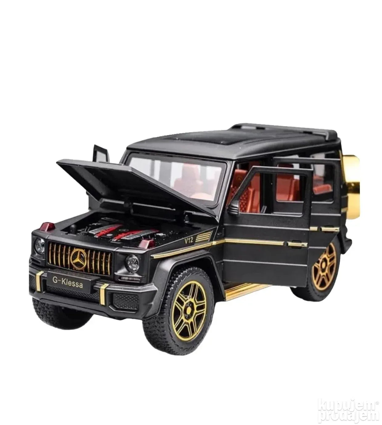 Mercedes benz G63 V12 1:24 crni metalni auto