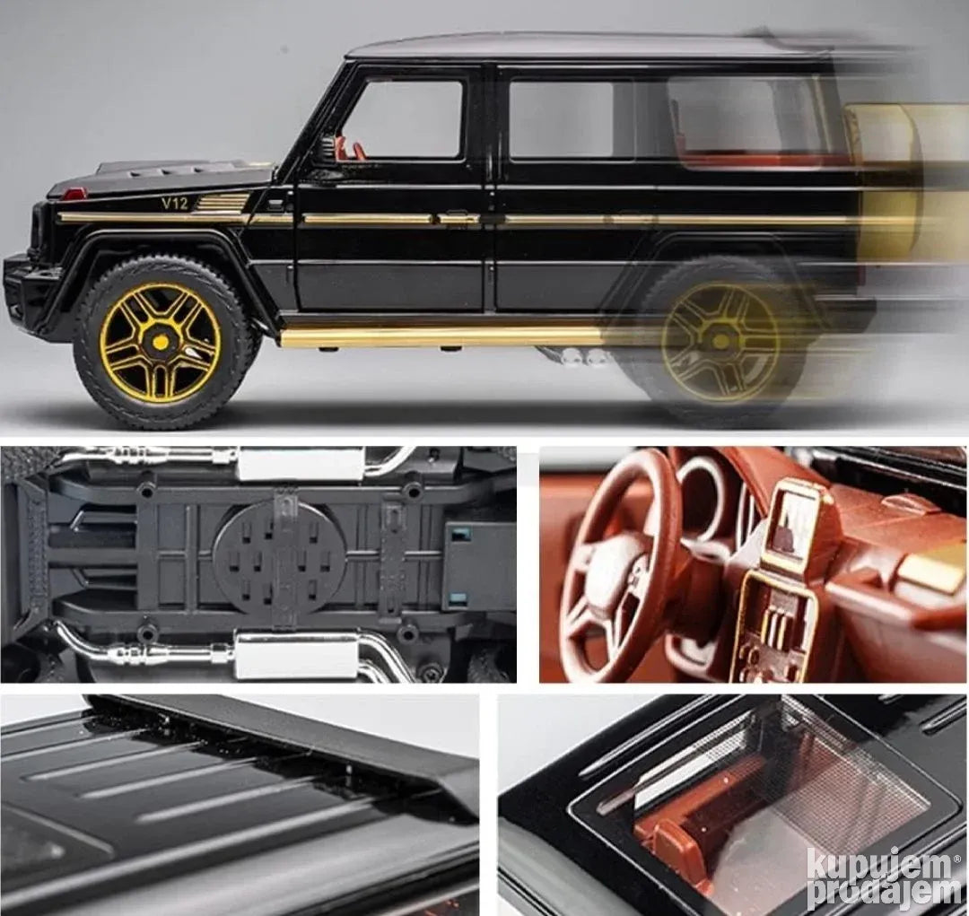 Mercedes benz G63 V12 1:24 crni metalni auto