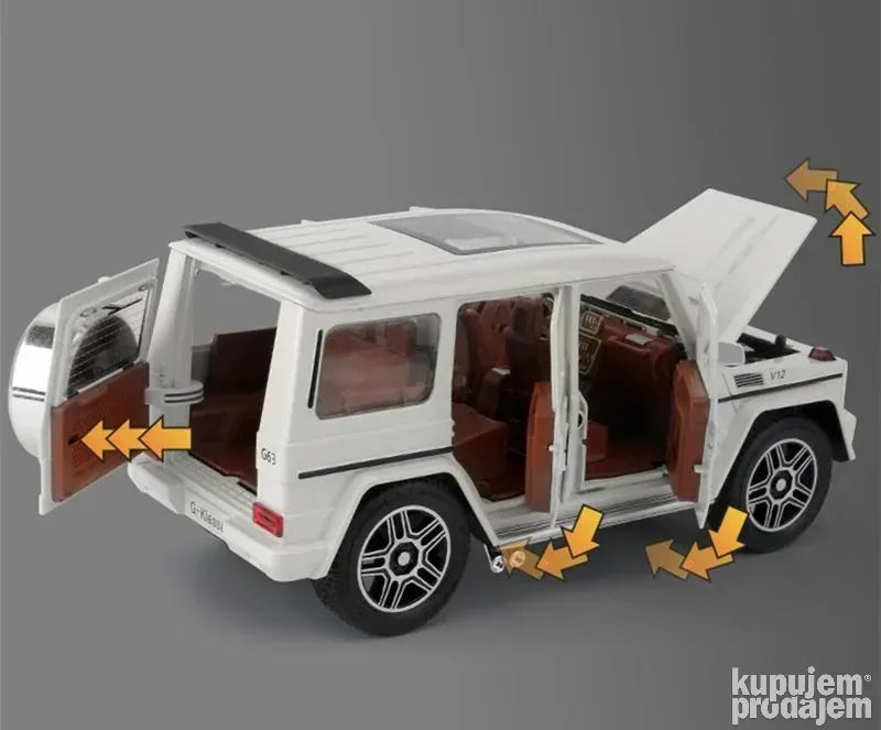 Mercedes Benz G63 V12 1:24 beli metalni auto