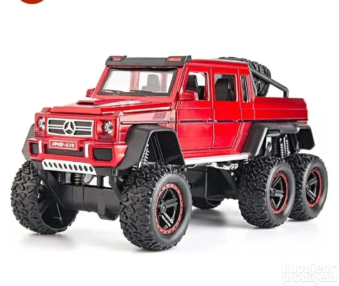 Mercedes benz G63 6x6 crveni metalni auto