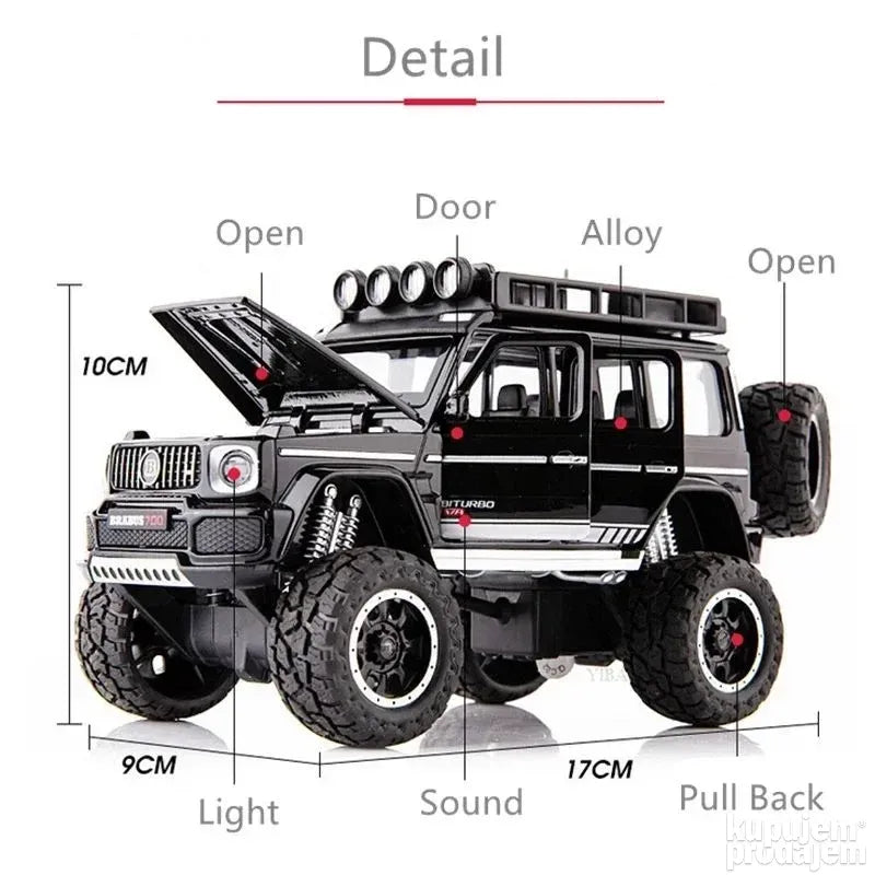 Mercedes G700 Brabus 1:32 crni metalni auto