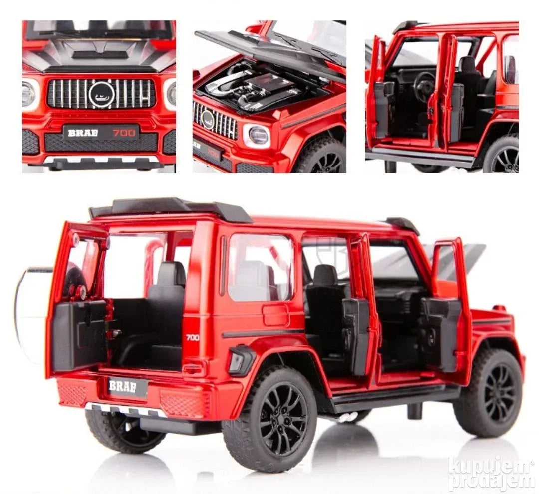 Mercedes G700 Brabus 1:32 crevni metalni auto