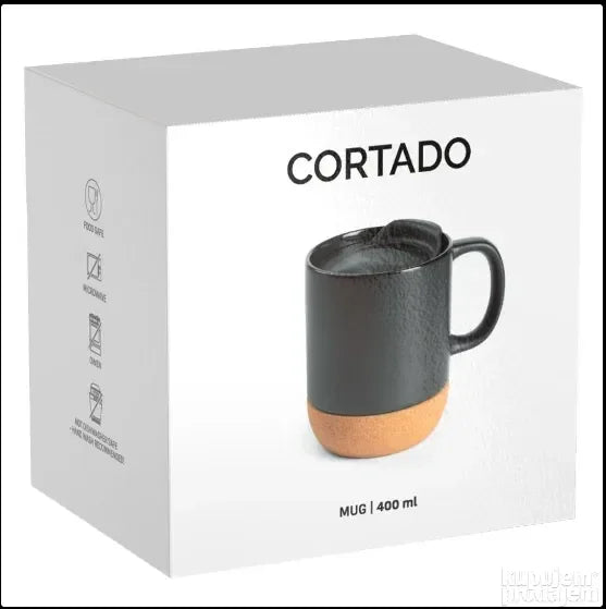 CORTADO, keramička šolja, 400 ml, crna