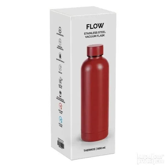 FLOW, termos, 500 ml, crveni