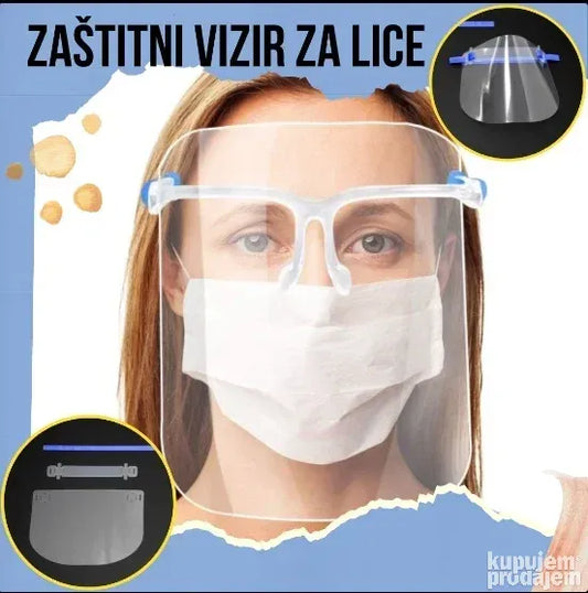 Zaštitni vizir maska za lice sa naočarima