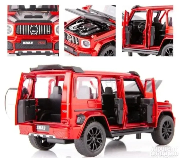 Mercedes G700 Brabus 1:32 crevni metalni auto