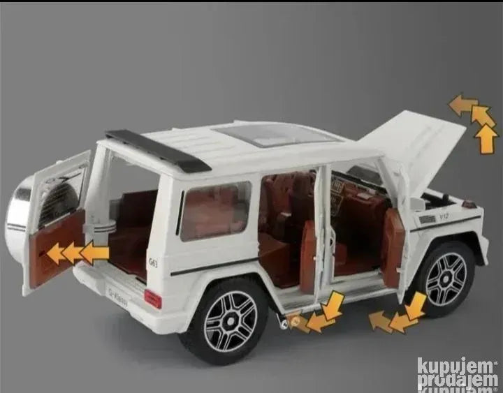 Mercedes Benz G63 V12 1:24 beli metalni auto