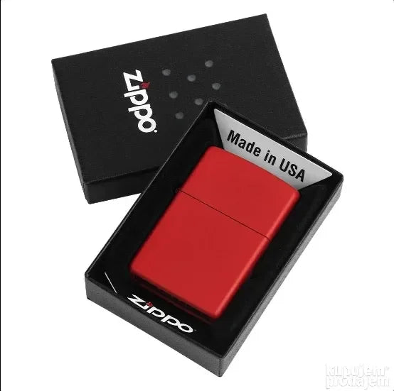 ZIPPO 233, metalni upaljač u poklon kutiji, crveni