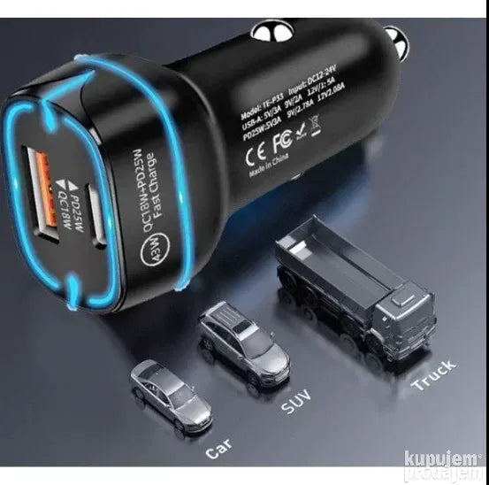 USB A punjač za automobil