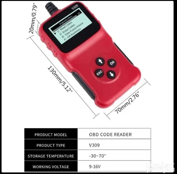 Auto dijagnostika V309 za DTC OBD2 OBDII