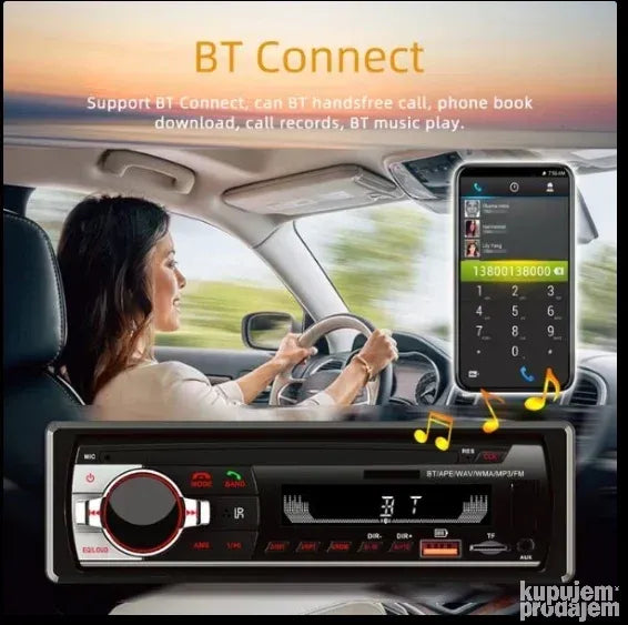 Bluetooth auto radio - MP3 plejer - LCD