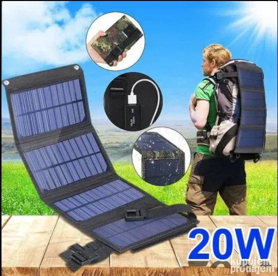 Prenosivi solarni panel (punjač) - 20W