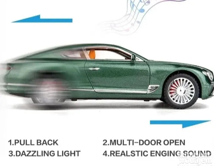 Bentley continental crni metalni sa svetlom i muzikom