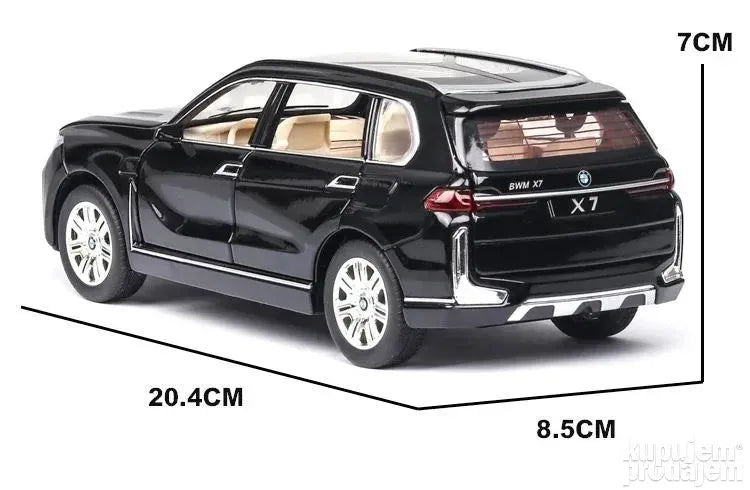 Bmw X7 1/24 Diecast Crna