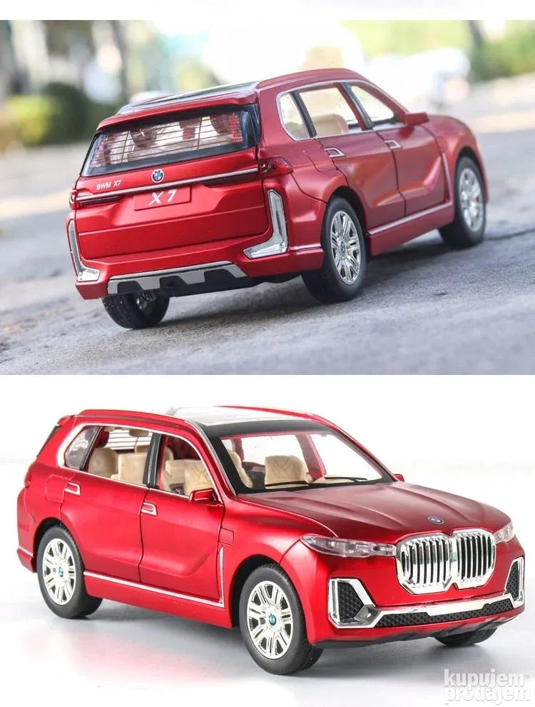 Bmw x7 1/24 Crvena metalni