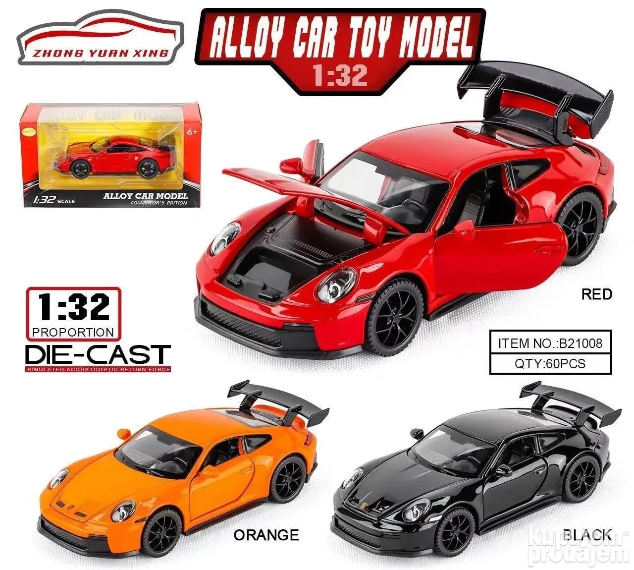 1:32 Porche 911GT3 Crvena