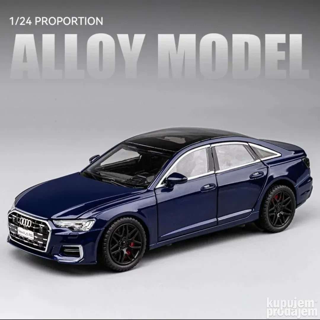 Audi A6L 1/24 Plavi Metalni