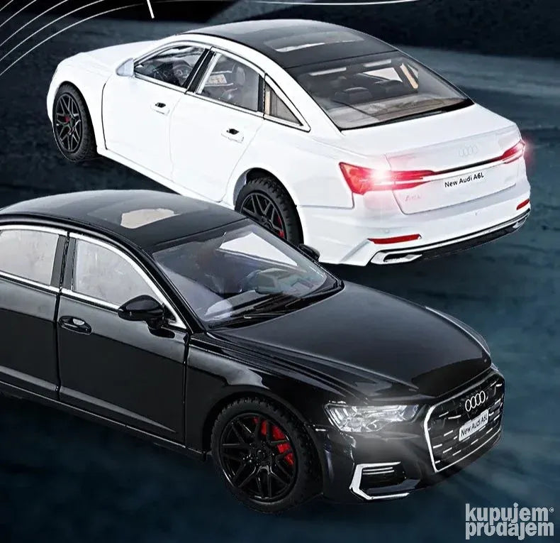 Audi A6L 1/24 Beli Metalni