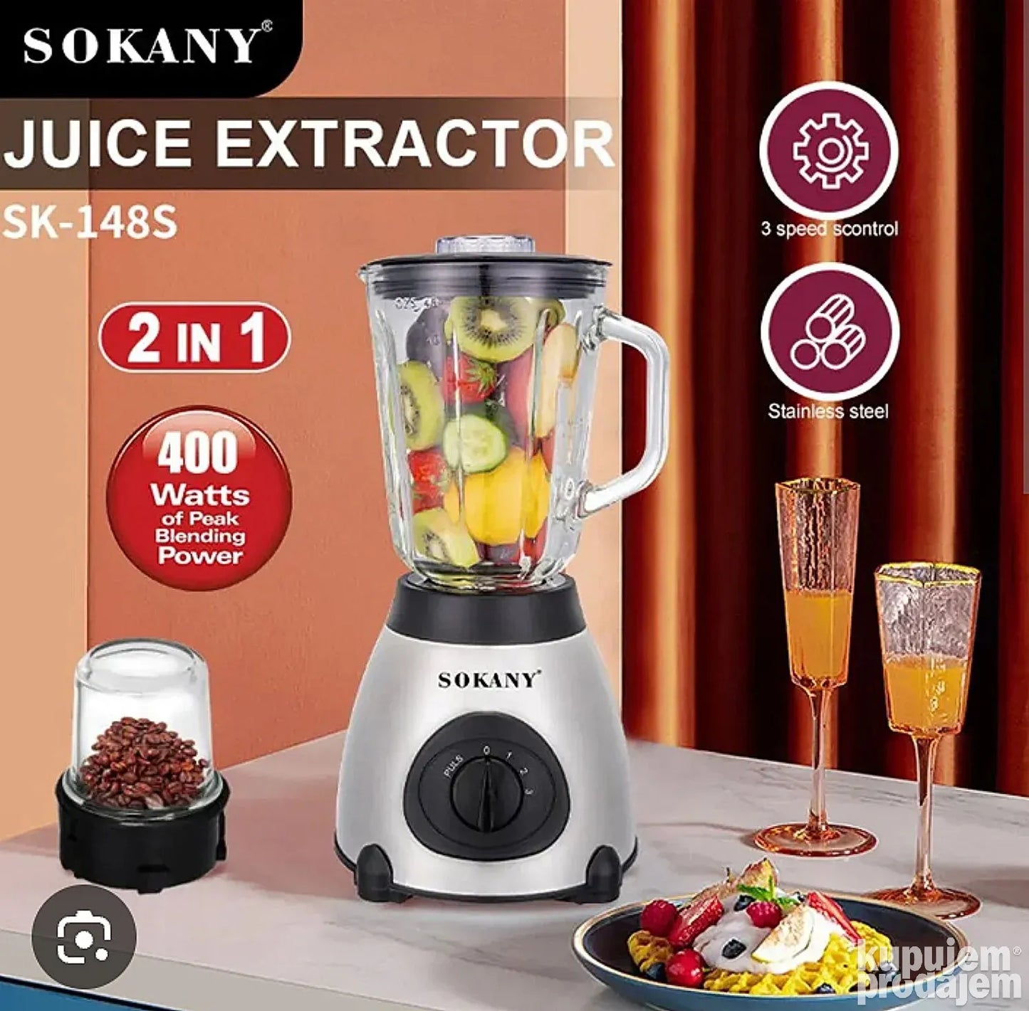 Električni blender od 400w i mlin za kafu