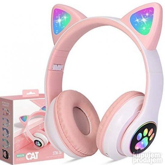 Macje usi Cat Ear STN28 decije Bluetooth SLUSALICE  maca