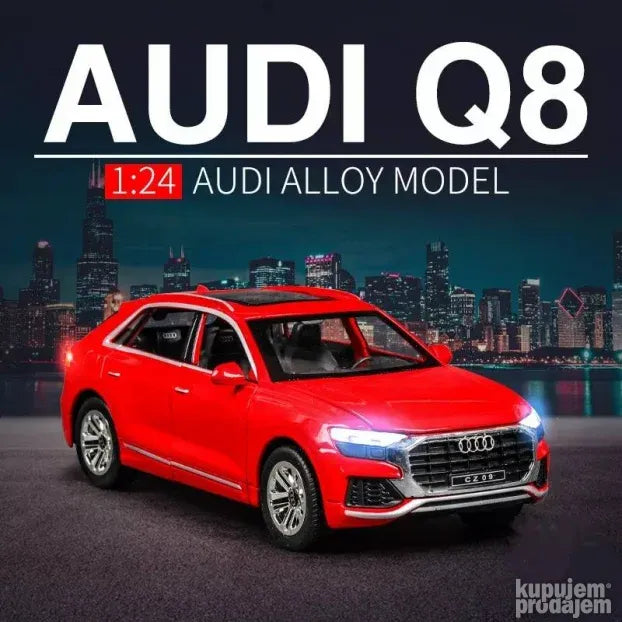 Audi Q8 1/24 Diecast Metalni,Crveni