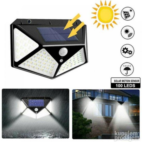 Solarni Reflektor Led Reflektor Solarna lampa 100 dioda