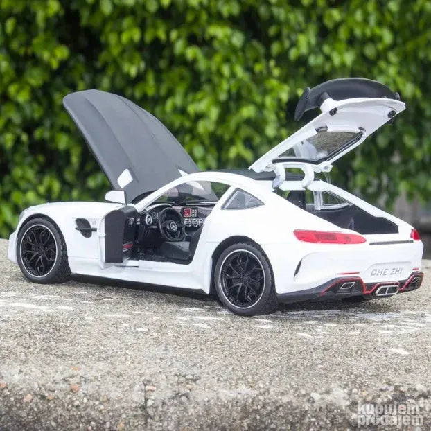 Mercedes AMG GTR 1/24 Beli Metalni Autić