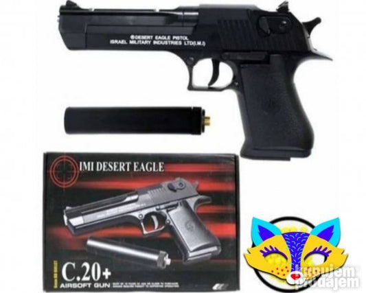 Airsoft pistolj C20+ sa prigusivacem Desert Eagle