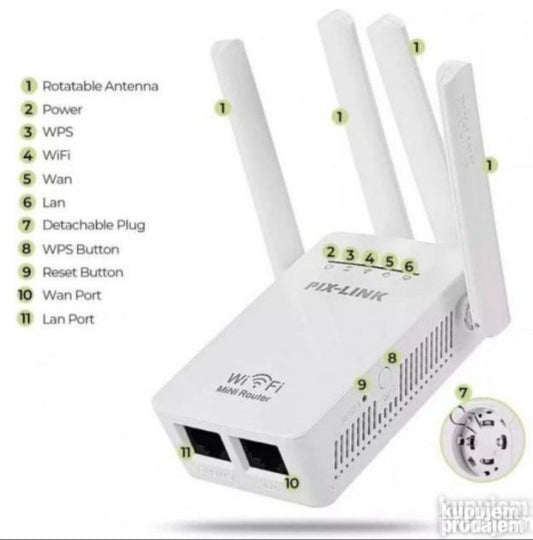 WiFi Ripiter Wi Fi Pojacivac signala Repeater NAJACI 4 ruter