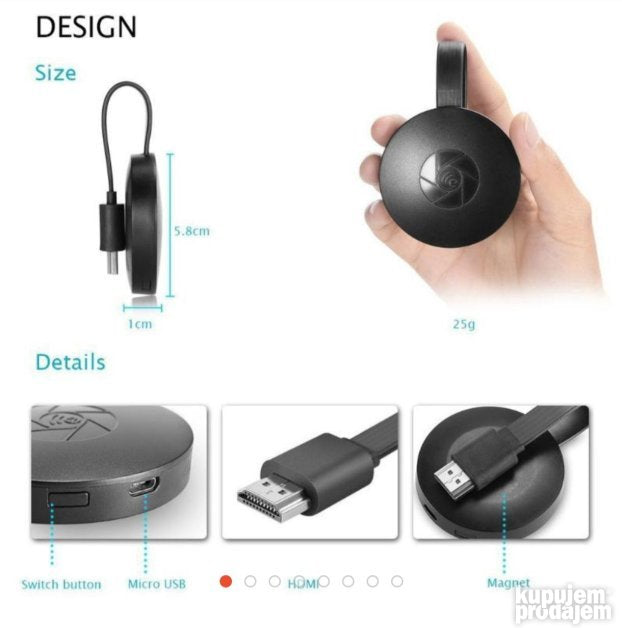 Chromecast Screen mirror plejer telefon tv  QW