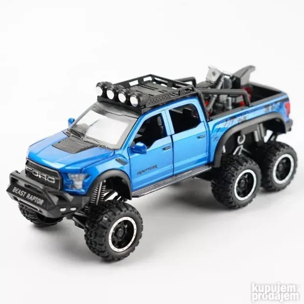 Ford raptor 6x6 beast plavi