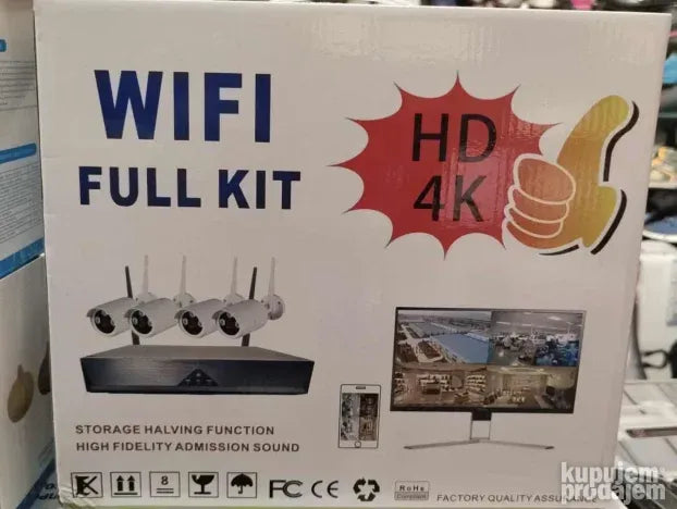 VIDEO nadzor - Bežični WiFi full kit HD 4K