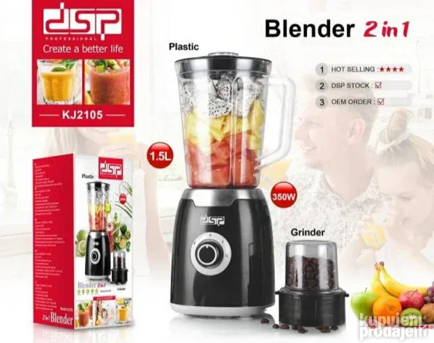 Električni blender, mlin za kafu i sokovnik DSP 2u1 KJ2105