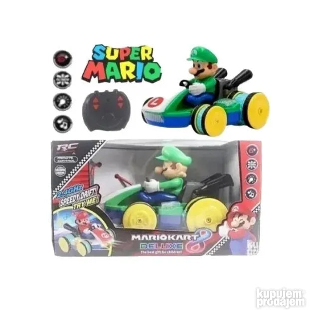 Luigi Deluxe Mariokart RC sa baterijama Super Mario - Luigi Deluxe Mariokart RC sa baterijama Super Mario