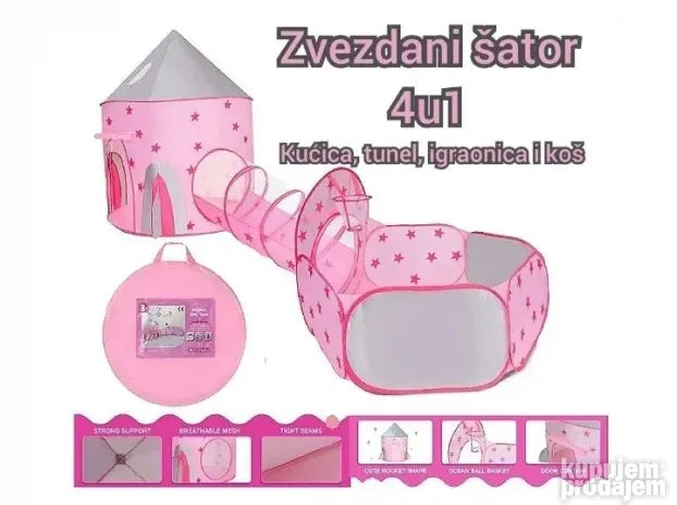 4u1 zabavni šator za decu - 4u1 zabavni šator za decu