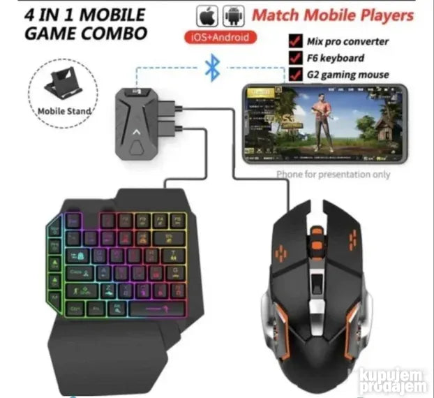 Mobile game combo set 4u1 - Miš i tastatura