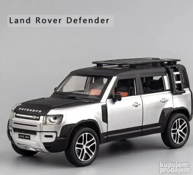 Land rover defender sivi metalni sa svetlom i muzikom