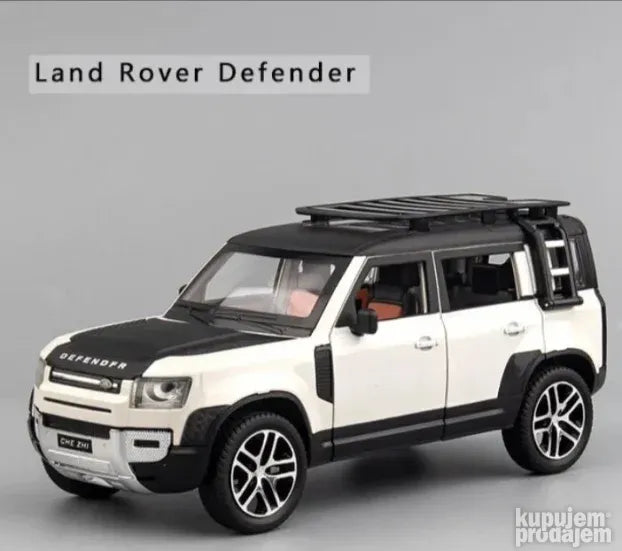 Land rover defender Beli metalni sa svetlom i muzikom