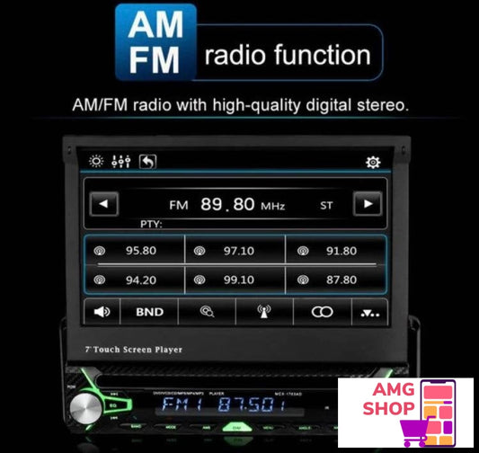 1Din Multimedija 7In Mp5 Player Bluetooth Sd Hd Mcx-1703Ad -