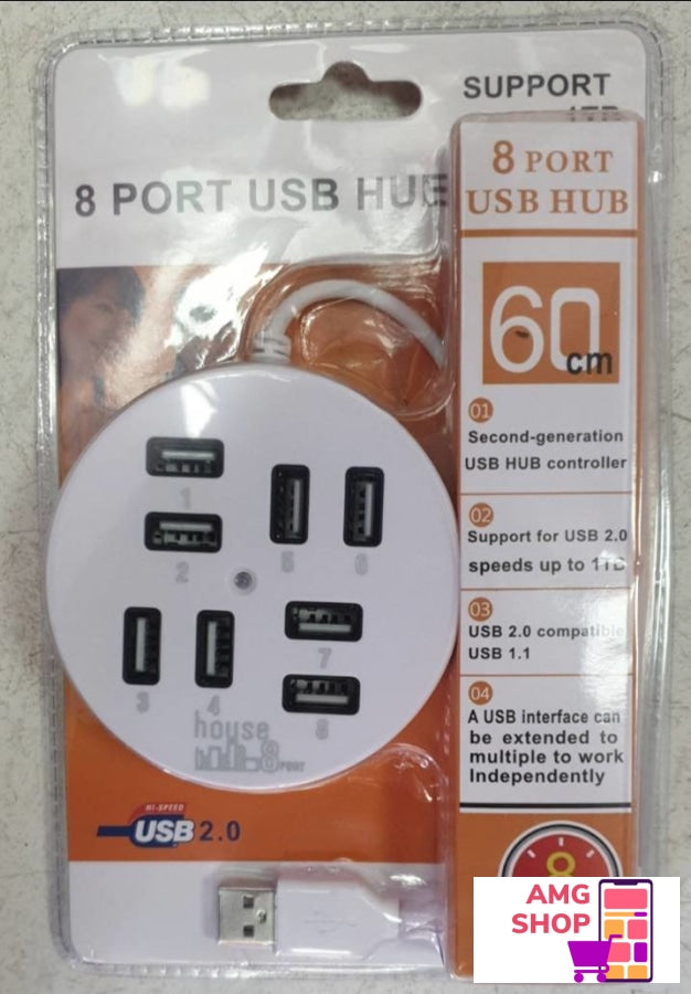 2.0 Usb Hub / Spliter Sa 8 Ulaza Brzo Punjenje -