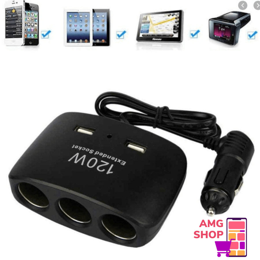 3 Utinice Za Auto+ 2 Usb Ulaza -