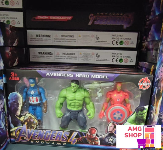 Akcione Figure Set Hulk Captain America I Iron Man -