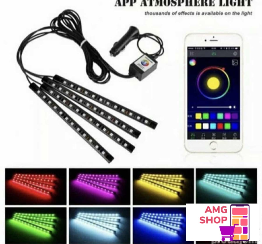 Ambijentalno Svetlo Osvetljenje Led Rgb+ Aplikacija Auto -