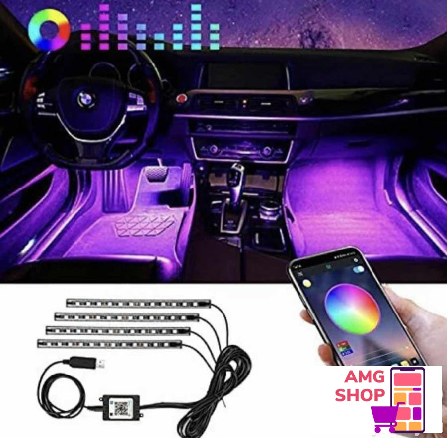 Ambijentalno Svetlo Osvetljenje Led Rgb+ Aplikacija Auto -